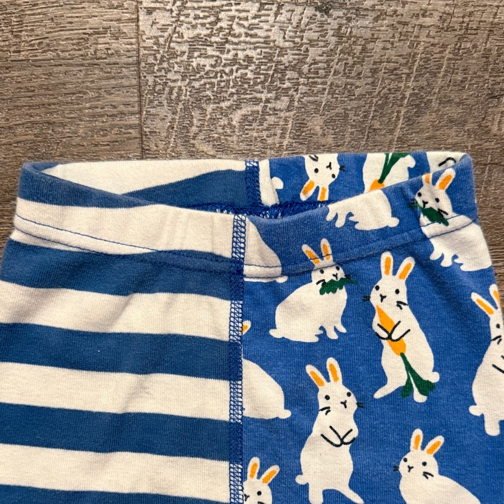 Hanna Andersson 100% Organic Cotton Short John PJ Set w/ Bunny + Striped Print - Picture 10 of 16